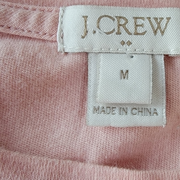J Crew Dusty Pink Lace Overlay Tshirt Size M - Picture 4 of 10
